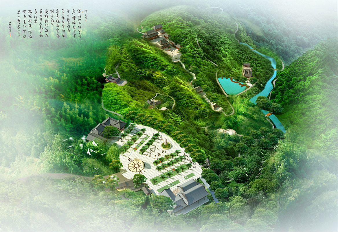 德慶大廣山六祖文化景區整體鳥瞰圖
