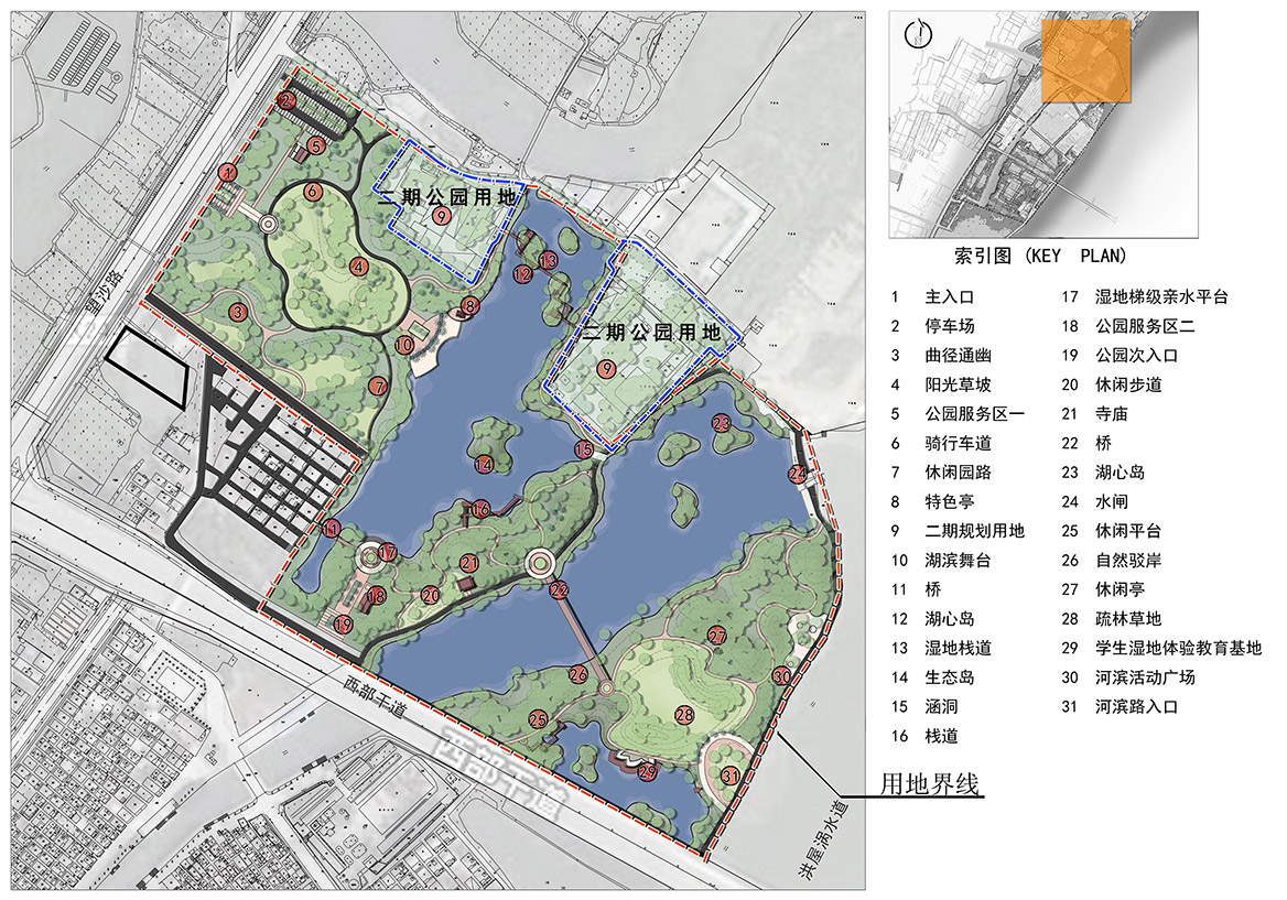 梅沙村濕地公園規劃設計總平面圖
